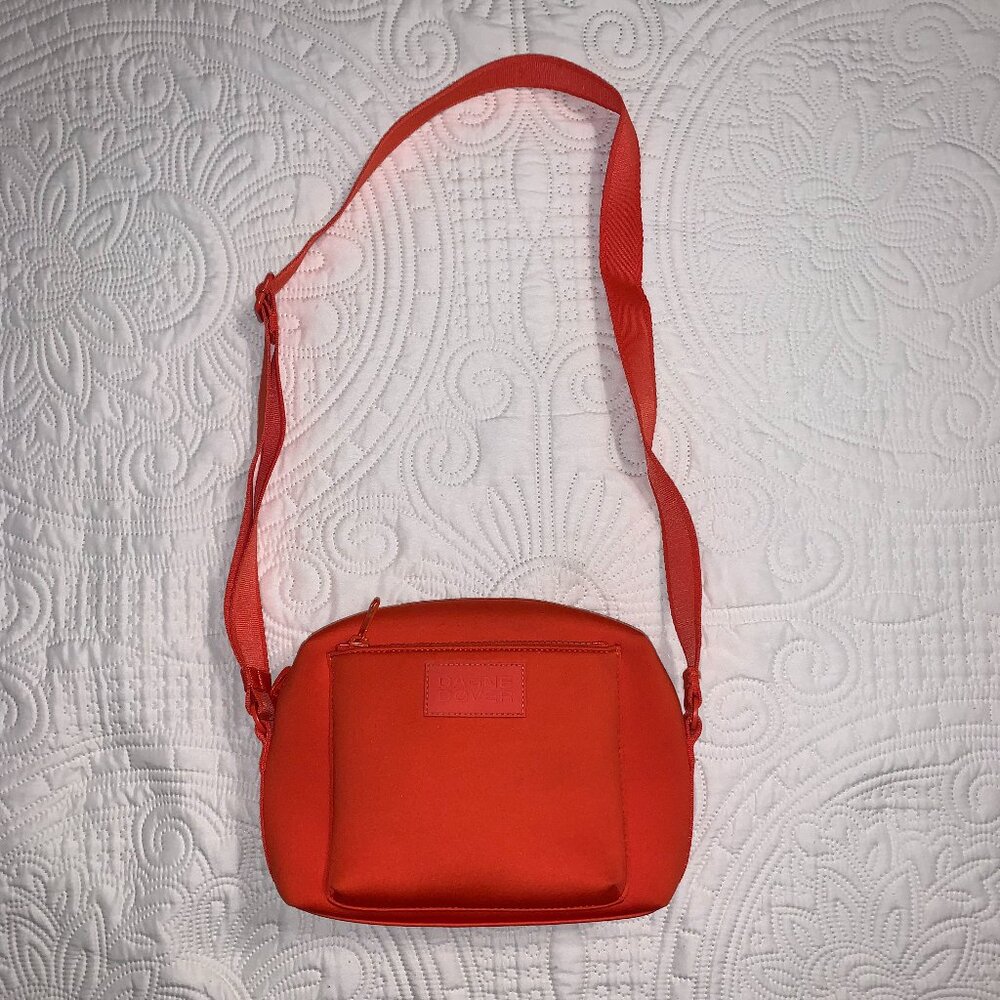 Dagne Dover Micah Neoprene crossbody handbag in orange